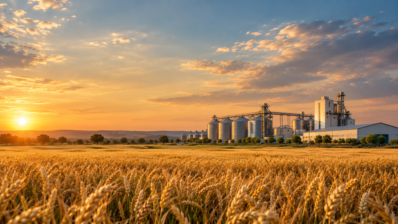 K P Protein wheat field and grain processing facility