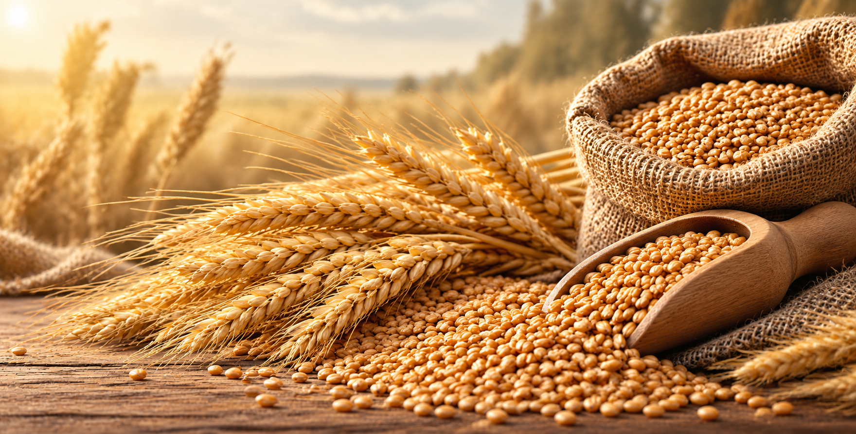 Selected grains and wheat